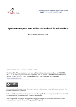 Apontamentos para uma an&aacute;lise institucional da