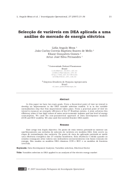 Selec&ccedil;&atilde;o de vari&aacute;veis em DEA aplicada a uma an&aacute;lise do mercado
