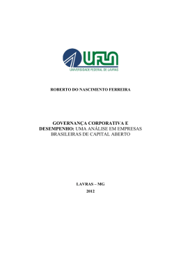 governan&ccedil;a corporativa e desempenho: uma an&aacute;lise em