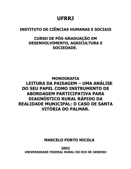 leitura da paisagem &ndash; uma an&aacute;lise do seu papel como