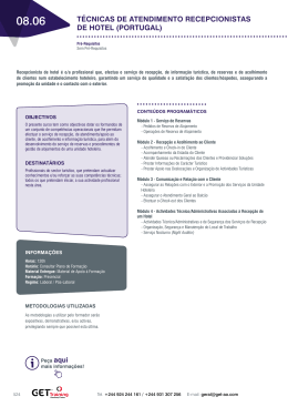 técnicas de atendimento recepcionistas de hotel (portugal)