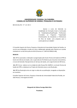 Resolução nº 65/2013 - Universidade Federal da Paraíba