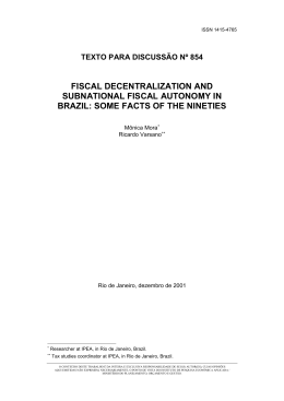 fiscal decentralization and subnational fiscal autonomy in brazil