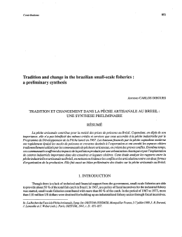 Tradition and change in the brazilian small-scale fisheries : a