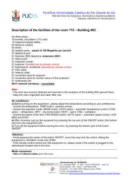 Description of the facilities of the room 115 &ndash; Building 96C