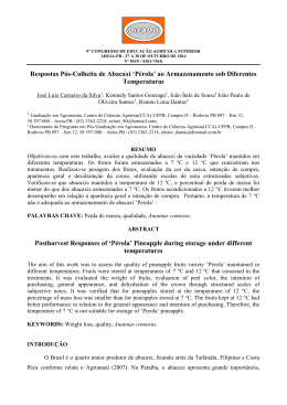 Respostas P&oacute;s-Colheita de Abacaxi `P&eacute;rola`