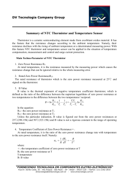 Summary of NTC Thermistor and Temperature