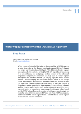 Water Vapour Sensitivity of the (A)ATSR LST Algorithm Fred Prata
