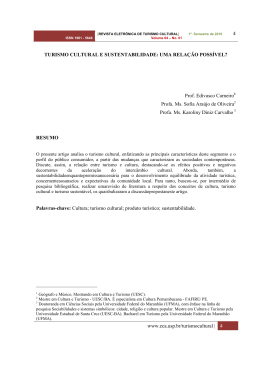 turismo cultural e sustentabilidade
