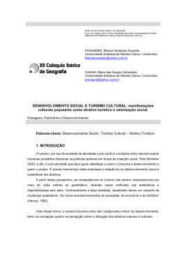 DESENVOLVIMENTO SOCIAL E TURISMO CULTURAL