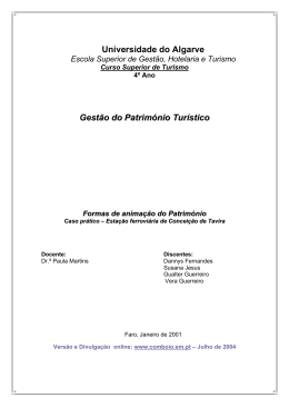 Formas de anima&ccedil;&atilde;o do Patrim&oacute;nio