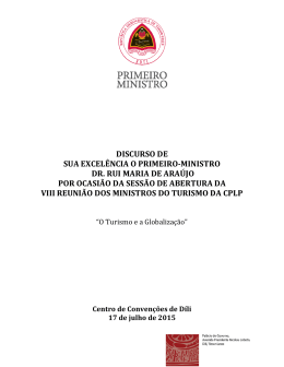 abertura da reuni&atilde;o - Governo de Timor