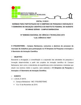 Leia o edital - Barbacena - Instituto Federal do Sudeste de Minas