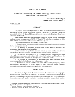 influ&ecirc;ncia do teor de extrativos na umidade de equil&iacute;brio da