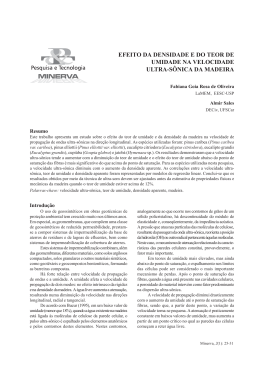 efeito da densidade e do teor de umidade na velocidade ultra