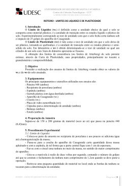 Roteiro - ENSAIO LIMITE DE LIQUIDEZ E PLASTICIDADE