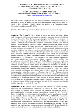 determina&ccedil;&atilde;o da umidade em farinhas de trigo utilizando o