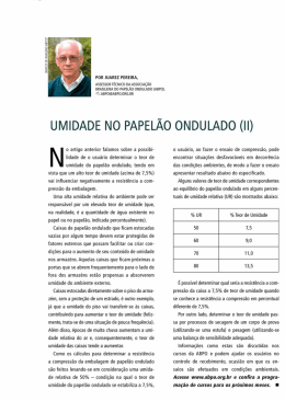 Artigo ABPO: Umidade no Papel&atilde;o Ondulado (II)