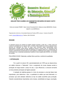 AN&Aacute;LISE F&Iacute;SICO-QU&Iacute;MICA DE SABONETES EM BARRA DE BAIXO
