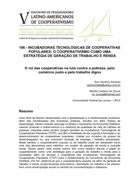 196 - incubadoras tecnol&oacute;gicas de cooperativas populares