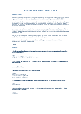 As Organiza&ccedil;&otilde;es Cooperativas e o Mercado