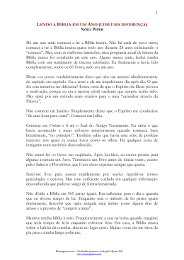 Lendo a B&iacute;blia em um Ano (Com Uma Diferen&ccedil;a)