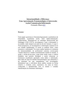 Intencionalidade e Diferen&ccedil;a: Uma Aproxima&ccedil;&atilde;o Fenomenol&oacute;gica &agrave;