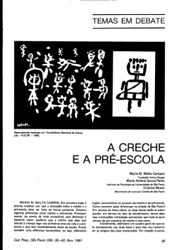 A CRECHE E A PR&Eacute;-ESCOLA - Funda&ccedil;&atilde;o Carlos Chagas