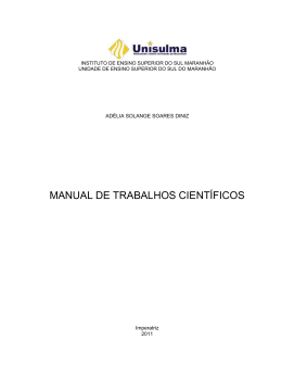 MANUAL DE TRABALHOS CIENTÍFICOS