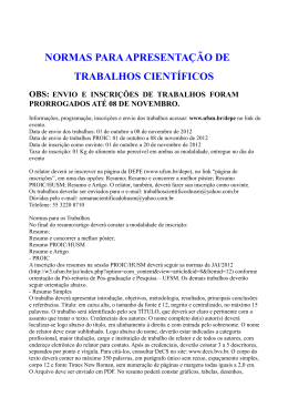 normas para apresenta&ccedil;&atilde;o de trabalhos cient&iacute;ficos obs: envio e