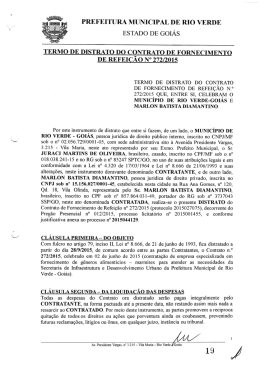 PREFEITURA MUNICIPAL DE RIO VERDE ESTADO DE GOIÁS