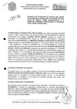 distrato ao contrato n&ordm; 162 2013 - Prefeitura Municipal de S&atilde;o Jo&atilde;o