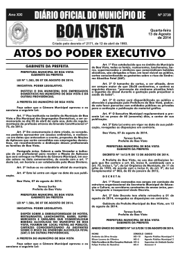 dom n&ordm; 3739.indd - Prefeitura Municipal de Boa Vista