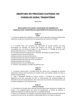 abertura do processo eleitoral do conselho geral transit&oacute;rio
