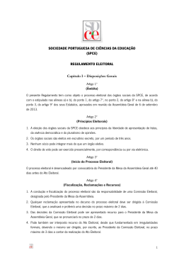 REGULAMENTO ELEITORAL Capítulo I – Disposições Gerais