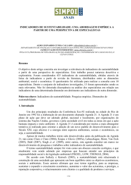 INDICADORES DE SUSTENTABILIDADE: UMA