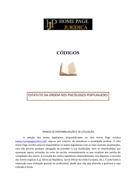 Estatuto da Ordem dos Psic&oacute;logos Portugueses