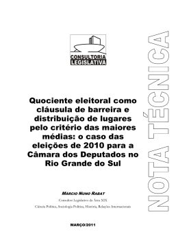 Quociente eleitoral como cl&aacute;usula de barreira e distribui&ccedil;&atilde;o de