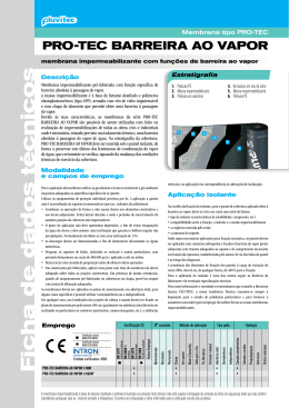 Ficha T&eacute;cnica PRO-TEC Barreira ao Vapor
