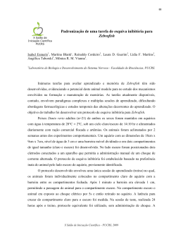 Padronização de uma tarefa de esquiva inibitória para