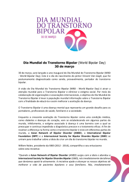 Dia Mundial do Transtorno Bipolar - The International Society for