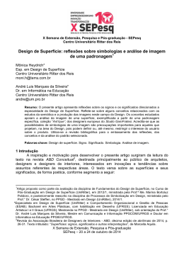 Design de Superf&iacute;cie: reflex&otilde;es sobre simbologias e