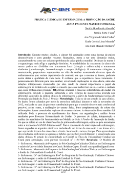 a promo&ccedil;&atilde;o da sa&uacute;de auma paciente mastectomizada