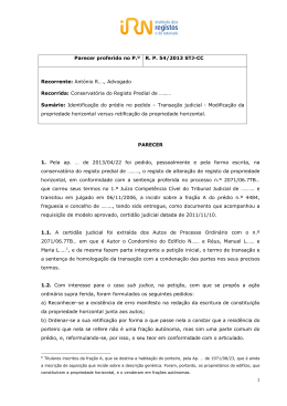 P&ordm; RP 54/2013 STJ-CC - Instituto dos Registos e Notariado
