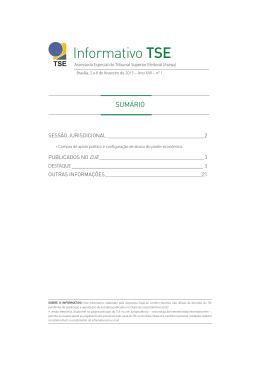 Informativo TSE - Portal da Justi&ccedil;a Eleitoral