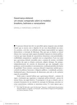 Governan&ccedil;a eleitoral: um ensaio comparado sobre os modelos