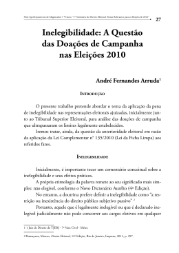 A Quest&atilde;o das Doa&ccedil;&otilde;es de Campanha nas Elei&ccedil;&otilde;es 2010