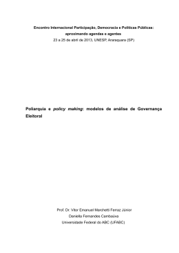 Poliarquia e policy making: modelos de an&aacute;lise de