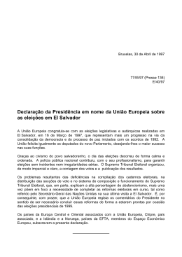 Declaração da Presidência em nome da União Europeia
