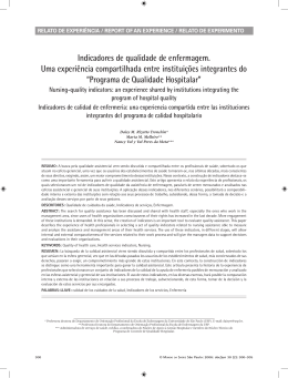 Indicadores de qualidade de enfermagem. Uma experi&ecirc;ncia